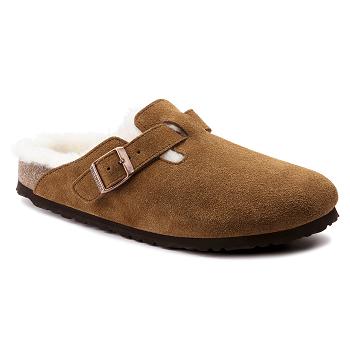 Boston Birkenstock Shearling Semisove Panske Hnede | SK 362GSO